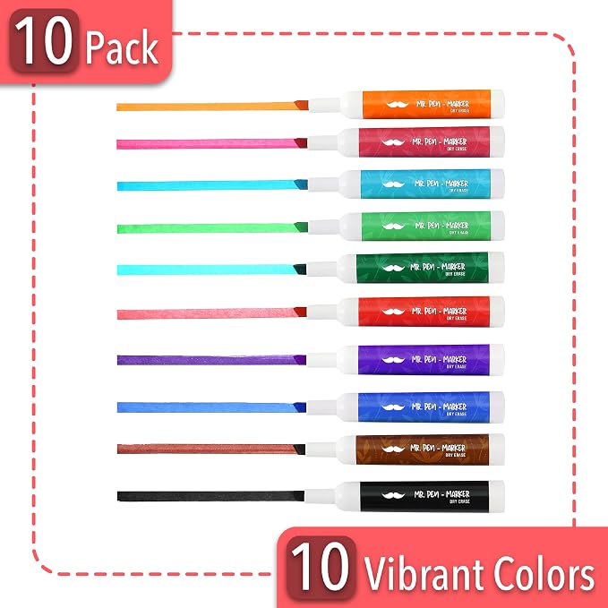 Mr. Pen- Dry Erase Markers, 10 Pack, Low Odor Ink | Chisel Tip, Back to School - Image 2