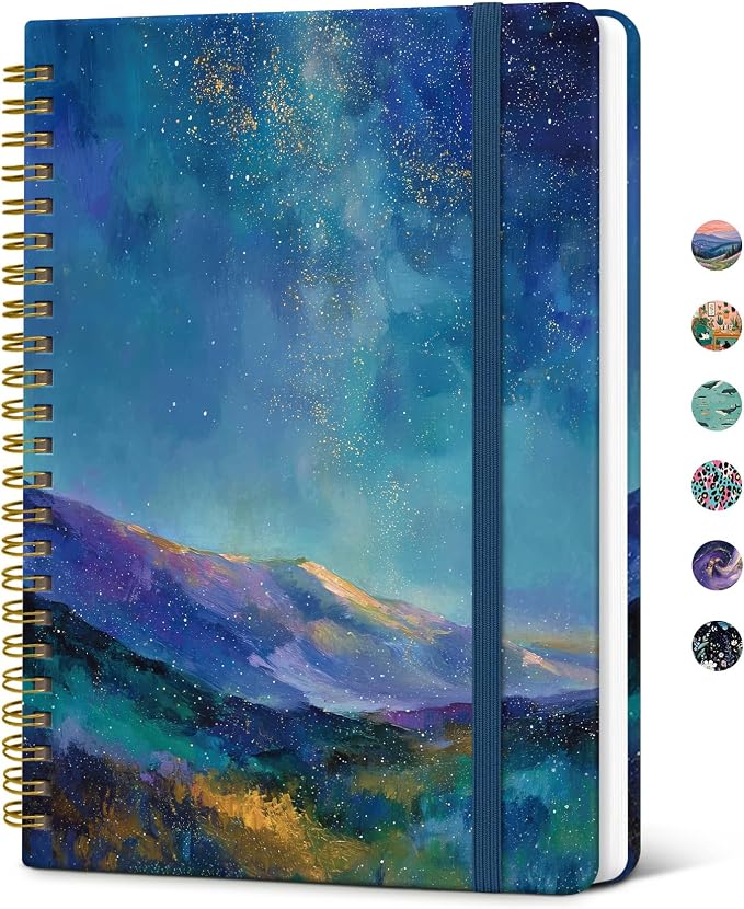 Taja Spiral Lined Journal for Women, Notebook for Work by Taja