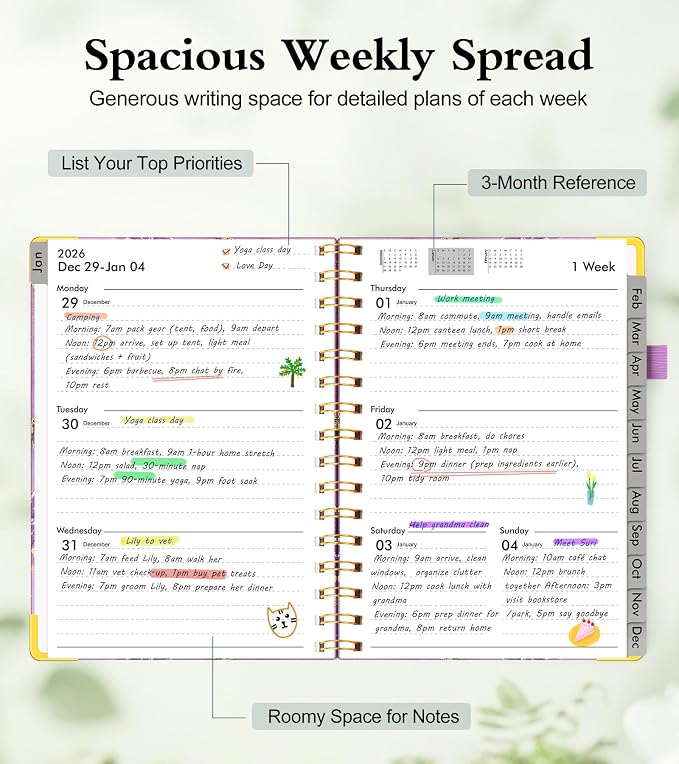 2026 Planner, Hardcover Weekly and Monthly Planner, January 2026 - Image 3