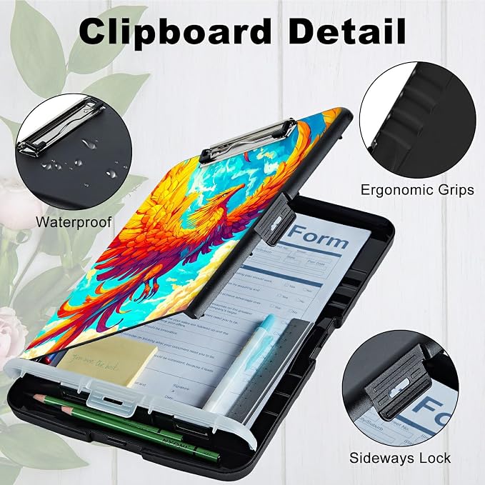 Flamingo Sky A4 Clipboard with Storage Pen Holder, Clipboards Organizer Nursing - Image 4