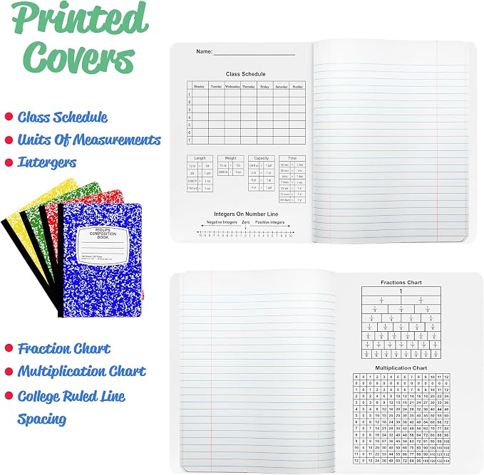 Composition Notebook College Ruled Composition Notebooks Bulk Marble Hard Cover - Image 5