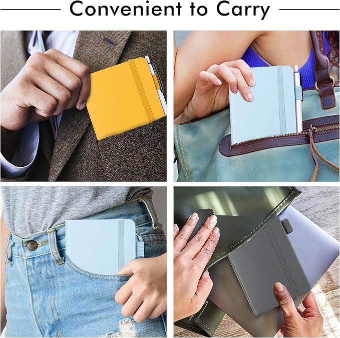 feela Pocket Notebook Journals, Mini Cute Small Hardcover College Ruled Notepad - Image 5