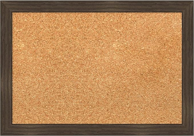 Amanti Art Natural Cork Board for Wall, 14x20 Vision Board with Brown Wood Frame, Small Corkboard Office Decor for Home Organization, Casual Corkboard Pinboard to Display Items for Home Organization-DeskLoop Office