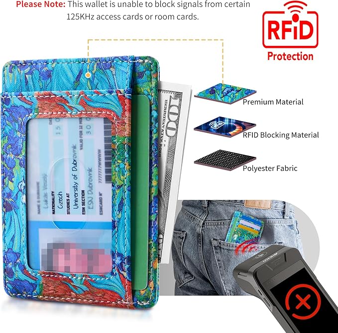 Travelambo Front Pocket Minimalist Leather Slim Wallet RFID Blocking Medium Size - Image 4