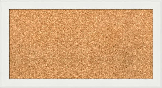 Amanti Art Natural Cork Board for Wall, 19x35 Vision Board with White Frame, Medium Corkboard Office Decor for Home Organization, Casual Corkboard Pinboard to Display Items for Home Organization in-DeskLoop Office