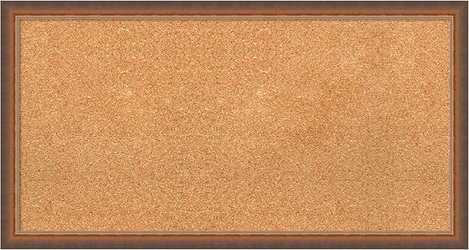 Amanti Art Natural Cork Board for Wall, 18x34 Vision Board with Bronze Frame, Medium Corkboard Office Decor for Home Organization, Modern Corkboard Pinboard to Display Items for Home Organization in-DeskLoop Office