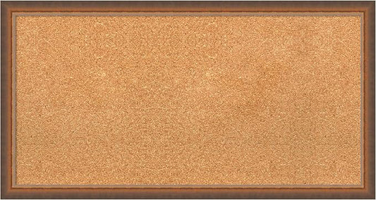 Amanti Art Natural Cork Board for Wall, 18x34 Vision Board with Bronze Frame, Medium Corkboard Office Decor for Home Organization, Modern Corkboard Pinboard to Display Items for Home Organization in-DeskLoop Office
