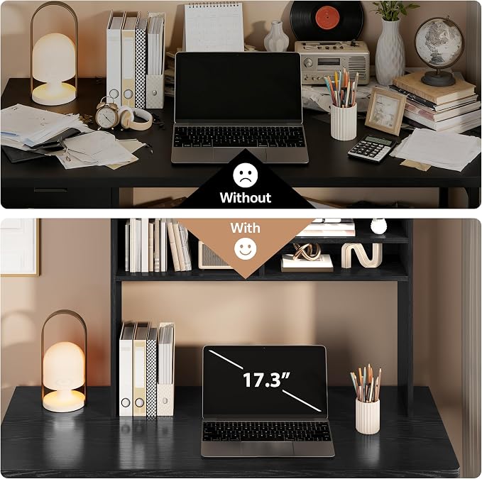 5-Tier Desk Shelf, 37.4''W Desktop Bookshelf - Image 4