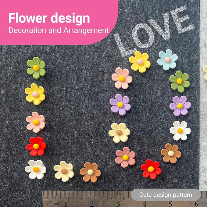10pcs - 10 Colors Flower Push Pins Cute Thumb Tacks - Image 6