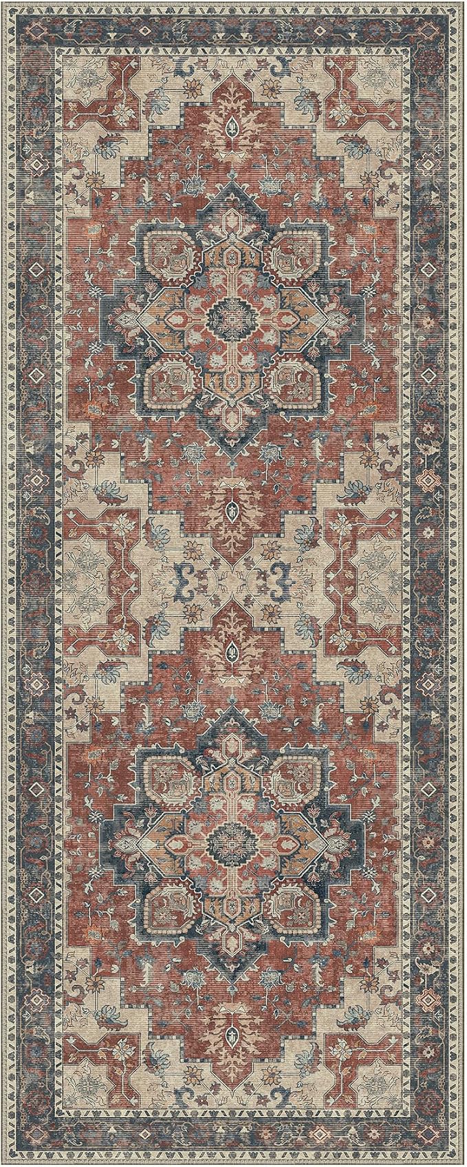 GENIMO 2x8 Runner Rugs for Hallway, Machine Washable Non Slip Vintage Rugs - Image 7
