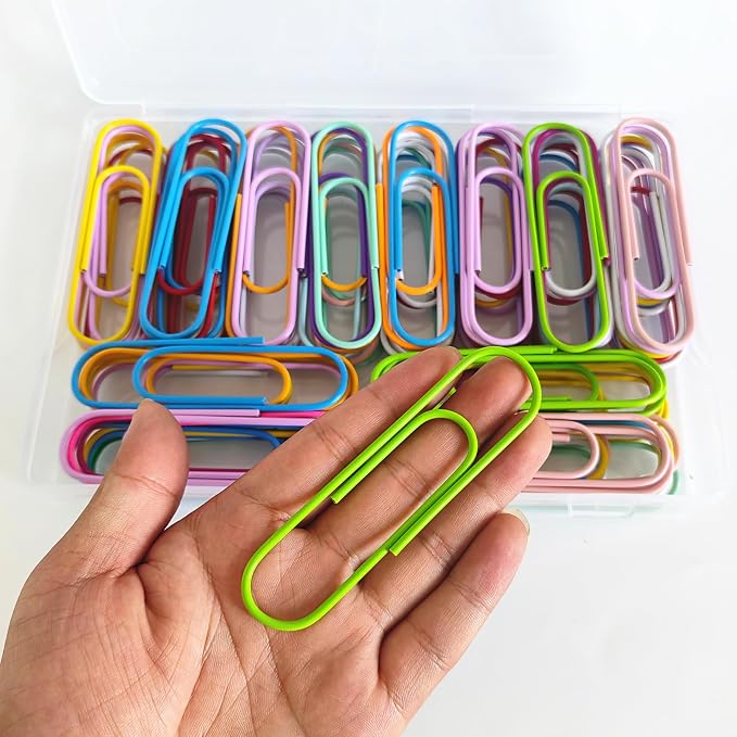 100 Pcs Jumbo Paper Clips 100mm/4 Inches Large Colored Big Papeclips - Image 4