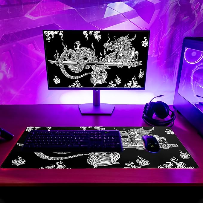 Dragon Gaming Mouse Pad Black Large Mouse Pad - Image 6