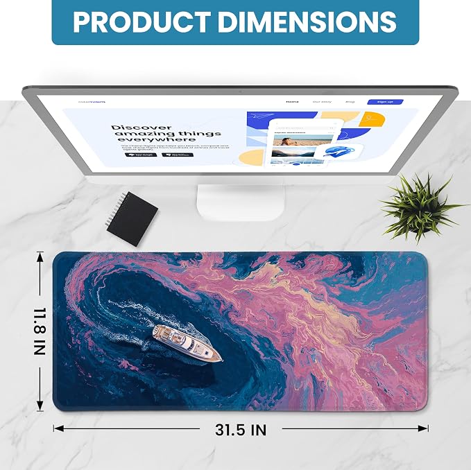 Aesthetic Desk Mat, Cute Vivid Sea Desk Pad Protector - Image 2
