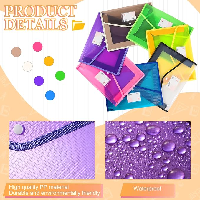 Epakh 14 Pack Plastic Expanding File Folders Expandable File Folder - Image 3