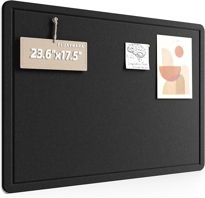 Fluxynara Bulletin Board, 23.6" x 17.5" Cork Board Alternative by FLUXYNARA