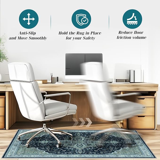 Office Chair Mat for Hardwood Floor&Tile Floor, Under Desk Rug for Rolling - Image 5