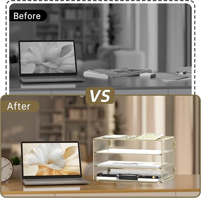 DALTACK 3 Tier Letter Tray Paper Organizer - Image 6