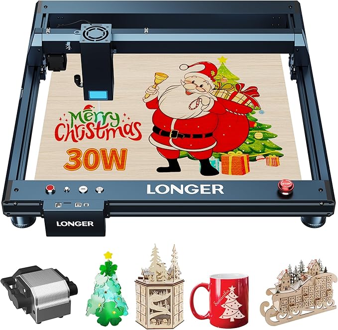 Laser Engraver 30W Laser Engraver Machine with Auto Air Assist, Speed of 36000mm/min Laser Cutting Machine and Engraving Machine for DIY Jewelry, Metal, Wood, Leathe (Working Area 17.72x17.32 inch)-DeskLoop Office