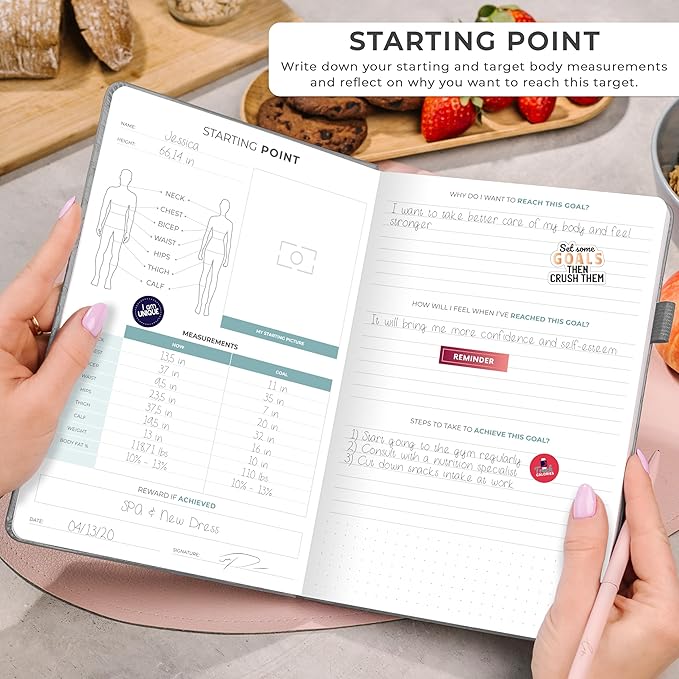 Clever Fox Weekly Meal Planner - Weekly & Daily Meal Prep Journal with Shopping and Grocery Lists for Menu Planning, Healthy Diet & Weight Loss Tracking, Lasts 1 Year, Undated, A5 - Gray-DeskLoop Office