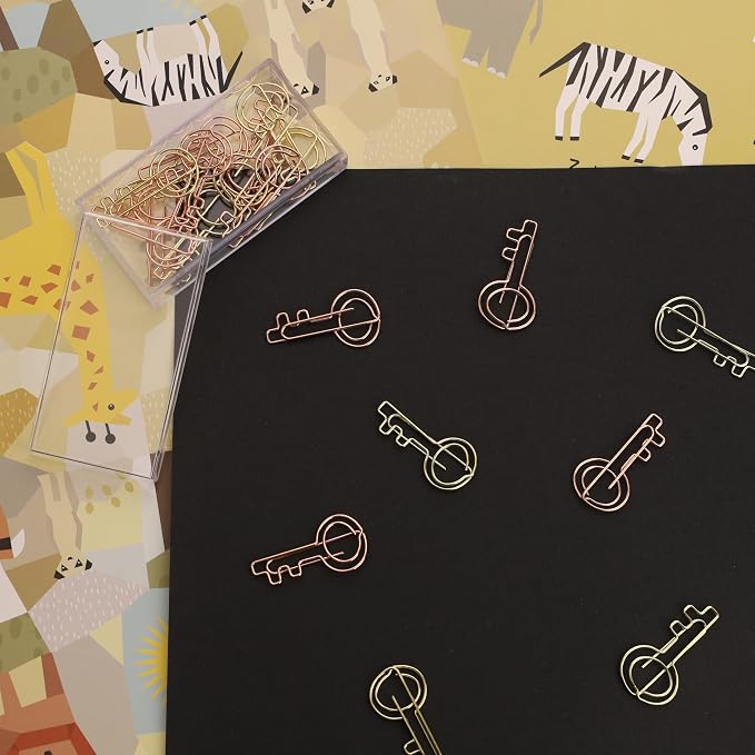 OWLFAVO 40pcs Key Shape Paper Clips - Image 4