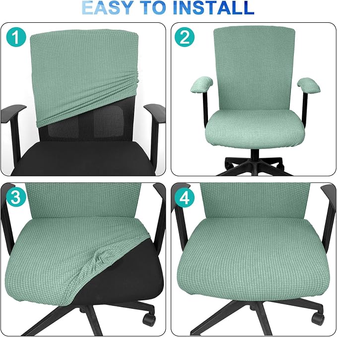 Tallew 4 Pcs Office Chair Covers Set Computer Universal Protective Stretchable - Image 6