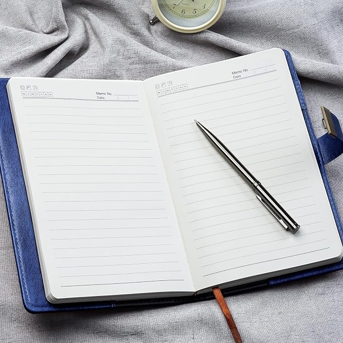 WEMATE Diary with Lock, A5 PU Leather Journal with Lock 240 Pages, Vintage - Image 4