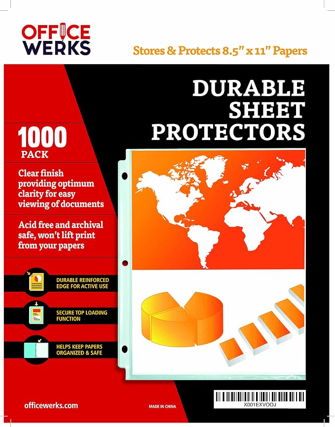 Office Werks 1000 Bulk Sheet Protectors, 8.5 X 11 Inch Clear Page - Image 8