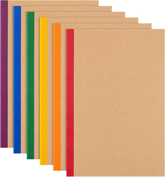 ALKALO 6 Pack Lined Notebook Journals Bulk, A5 College Ruled Composition by ALKALO