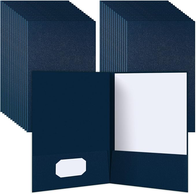 25 Pack 9" x 14.5" Legal Size Folders Linen Presentation Folders Bulk by Janlaugh