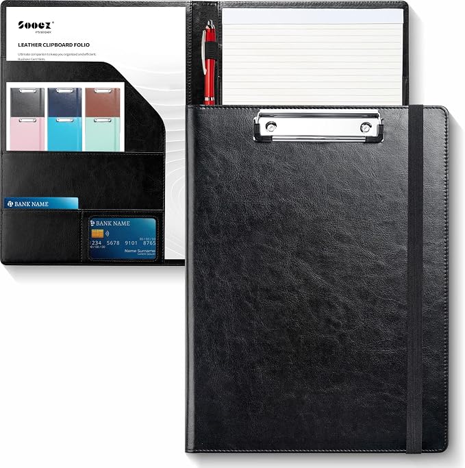 Sooez Premium PU Leather Padfolio Clipboard by Sooez