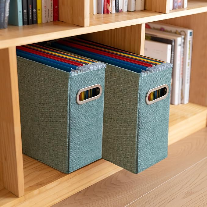 6 Pack Letter Size File Storage Box Collapsible，Fabric Hanging File Folders - Image 7