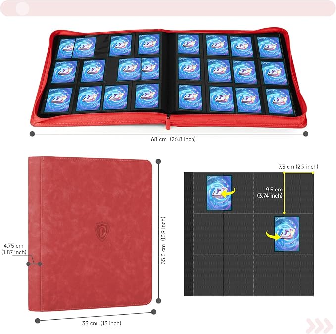 Trading Card Binder with Zip, 12 Pockets Card Binder, 720 Double Sided Pocket - Image 4