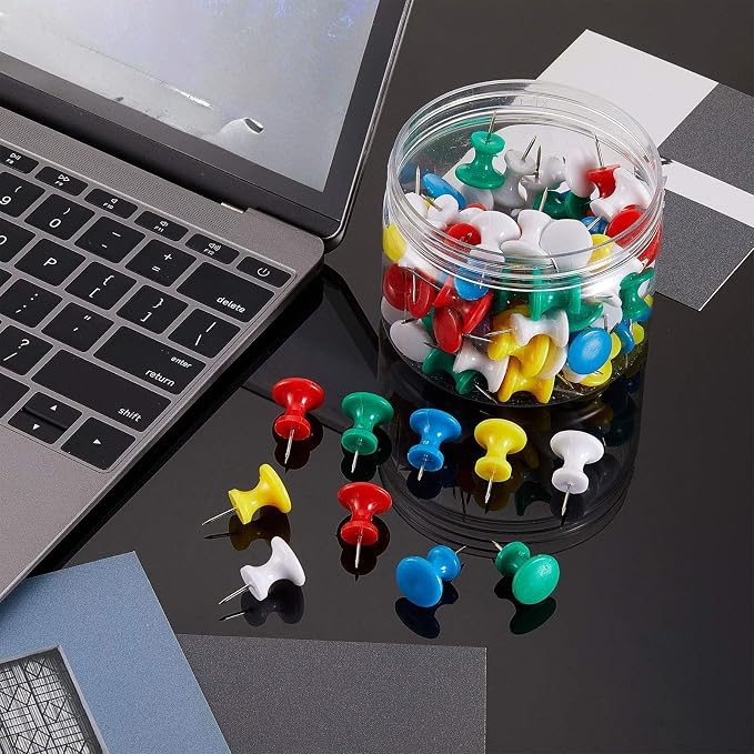 Outus 60 Pcs Giant Push Pins Jumbo Tacks 1/1.8inch Plastic Head - Image 6