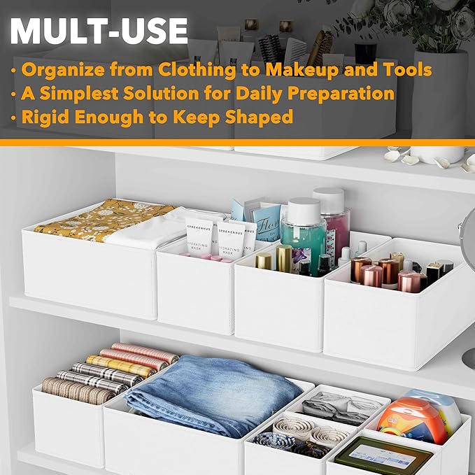 SpaceAid Drawer Organizer Clothes, 12 Pack Dresser Organizer Bins - Image 4