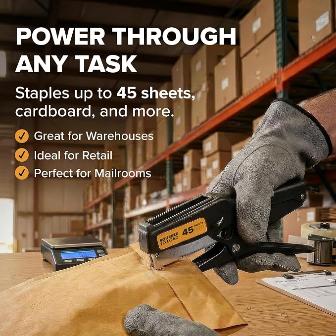 Bostitch B8 Heavy Duty Plier Stapler, 2-45 Sheet Capacity, No-Jam Technology - Image 2