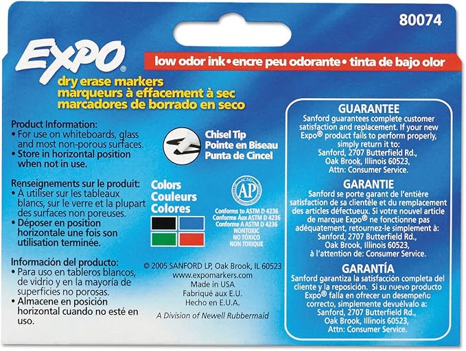 EXPO Dry Erase Markers, Low Odor Ink, Chisel Tip, Organization, Essential - Image 7