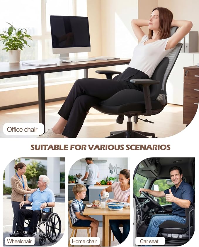 Office Chair Cushion for Tailbone & Low Back Pain Relief, Seat Cushions for - Image 7