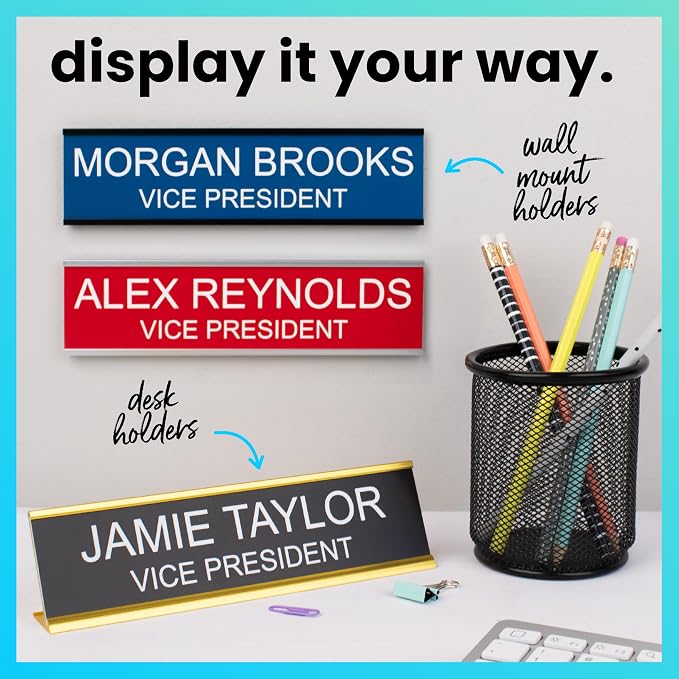 ExcelMark Custom Name Plate for Desk or Door – 14 Color Choices - Image 9