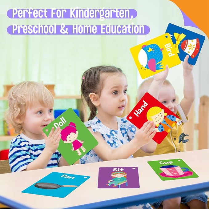 52 PCS Word Flashcards, 52 CVC Words & 52 CVCC, CCVC Words Double-Sided Cards - Image 6