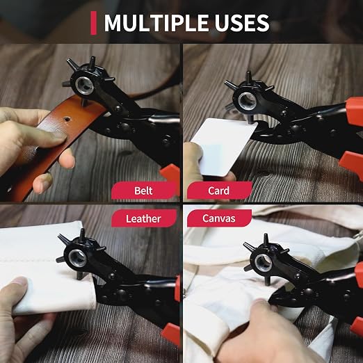 Revolving Punch Plier Kit, XOOL Leather Hole Punch Set - Image 5