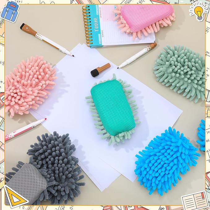 Jspupifip 12 Pcs Dry Erase Shag Eraser Microfiber Shag Whiteboard Eraser - Image 3