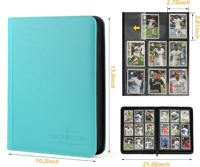 9 Pockets Card Binder, Premium Zip Trading Card Binder, 540 Double Sided Pocket - Image 2