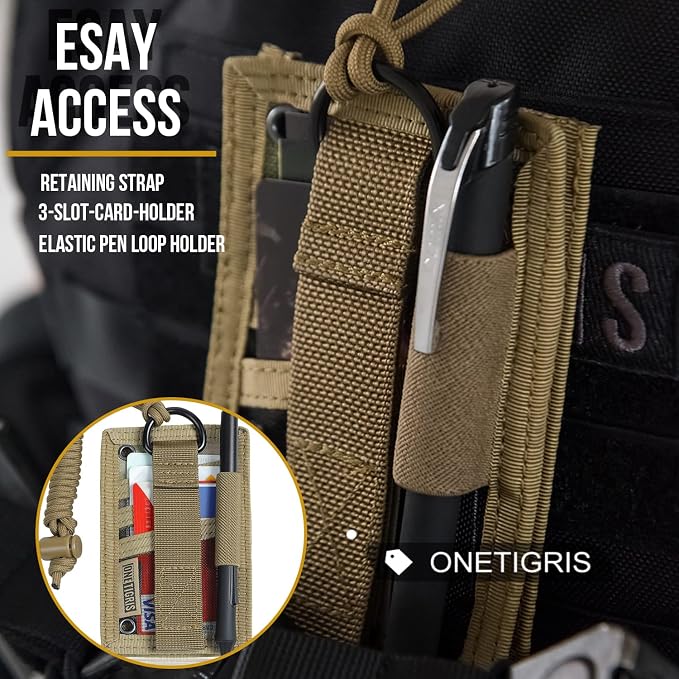 OneTigris Tactical ID Card Holder Hook & Loop Patch Badge Holder Neck Lanyard - Image 3