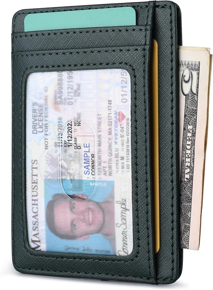 Buffway Slim Minimalist Front Pocket RFID Blocking Leather Wallets - Image 2
