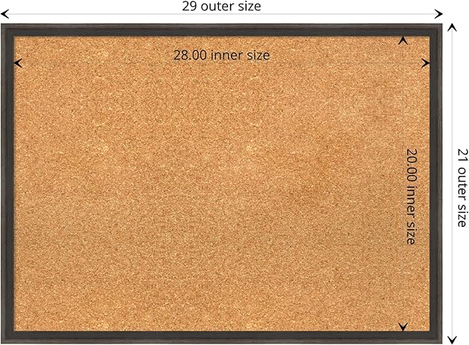 Amanti Art Natural Cork Board for Wall, 21x29 Vision Board with Brown Wood Frame, Medium Corkboard Office Decor for Home Organization, Casual Corkboard Pinboard to display items for home organization-DeskLoop Office