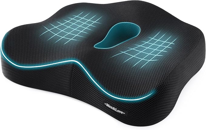 Memory Foam Seat Chair Cushion for Relieves Back Sciatica Pain Tailbone Pain by MaxLove-US
