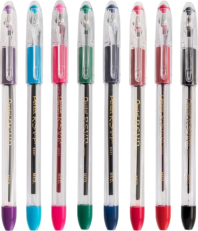 Pentel RSVP Ballpoint Pen, Medium Line, Violet Ink - Image 6