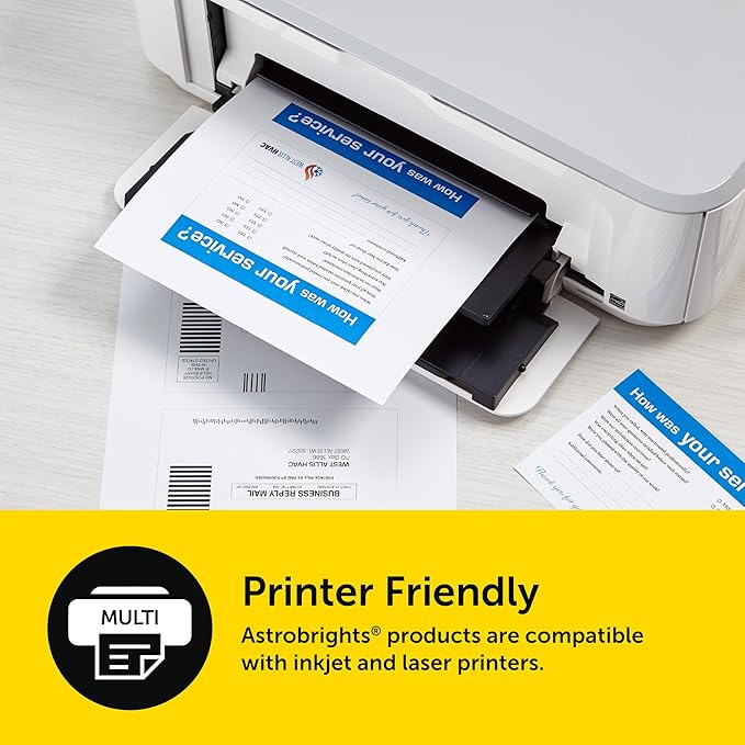 Premium Astrobrights White Cardstock, 8.5" x 11", 110 lb. Index, 94 Brightness - Image 6