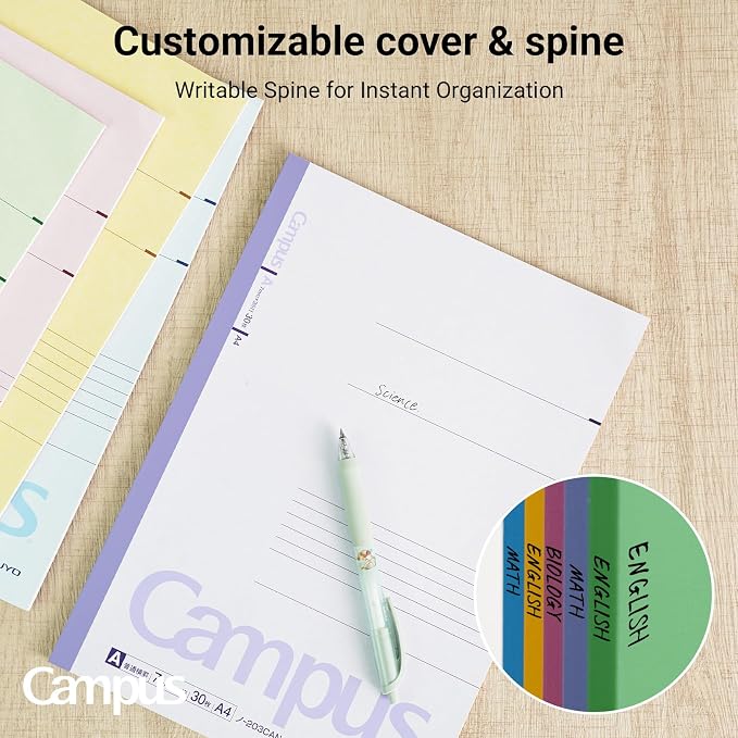 KOKUYO Composition Notebooks, 5 Pack Campus A4 Comp Book - Image 5