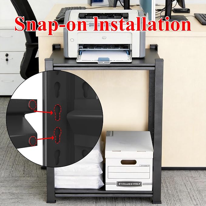 Printer Stand, Metal Shelving Adjustable Storage Shelves, printer table Office - Image 5